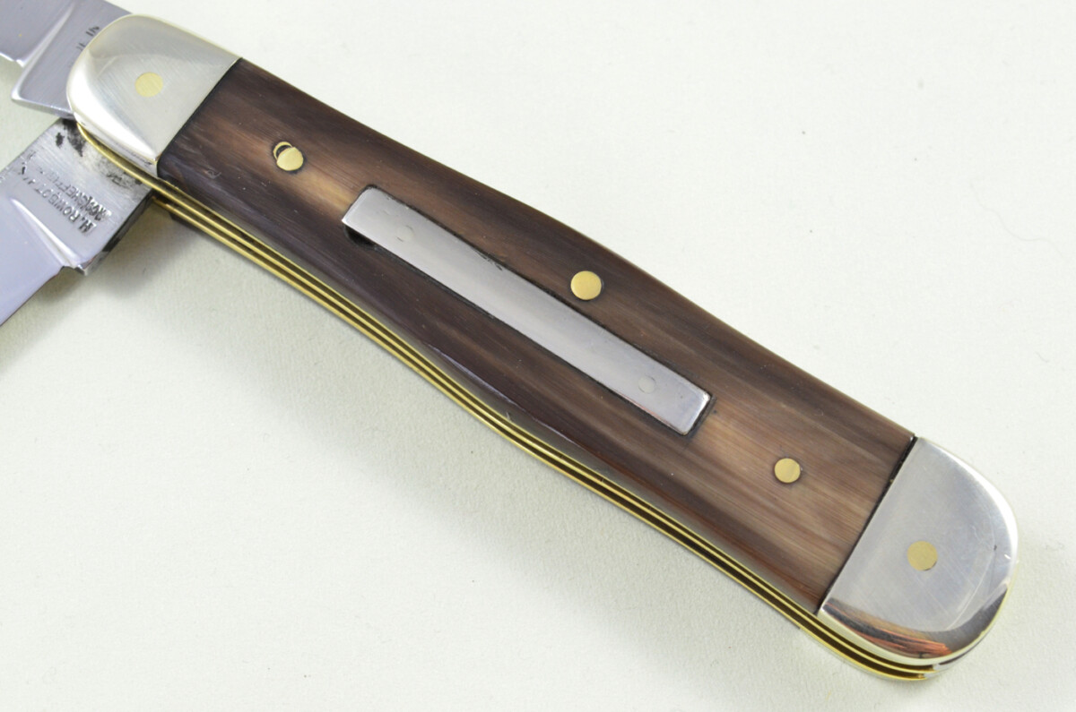 H Rowbotham Sheffield Made 2 blade Pen Pocket Folding Knife Water Buffalo Scaled Pen Knife - Image 2
