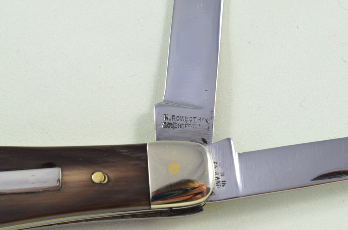 H Rowbotham Sheffield Made 2 blade Pen Pocket Folding Knife Water Buffalo Scaled Pen Knife - Image 5