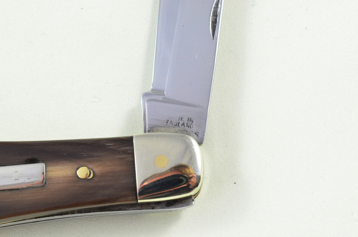 H Rowbotham Sheffield Made 2 blade Pen Pocket Folding Knife Water Buffalo Scaled Pen Knife - Image 6