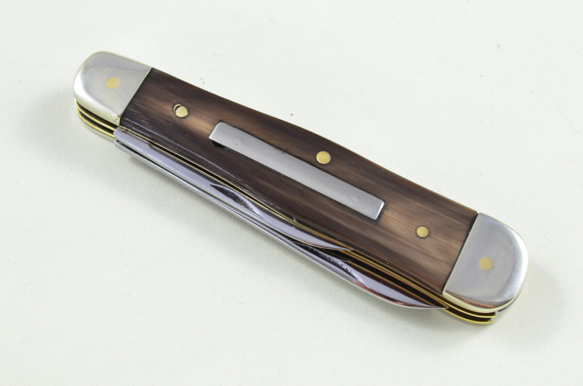 H Rowbotham Sheffield Made 2 blade Pen Pocket Folding Knife Water Buffalo Scaled Pen Knife - Image 9