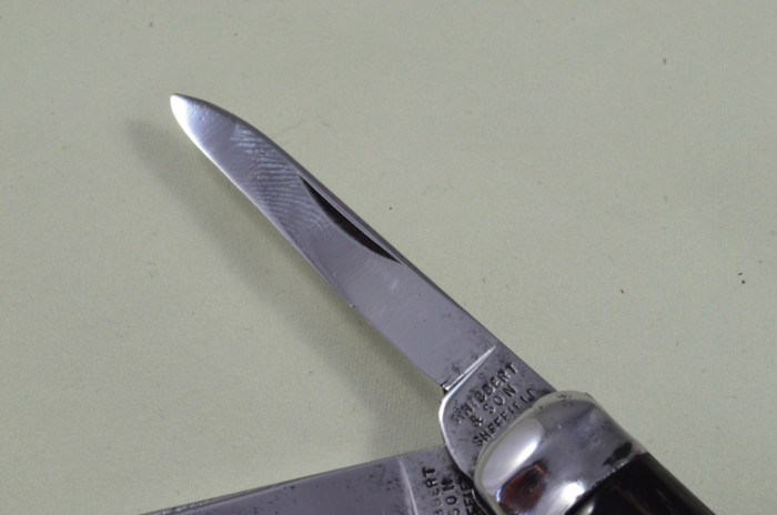 S Hibbert Sheffield Made 4 blade Pen Pocket Folding Knife Water Buffalo Scaled Pen Knife - Image 3