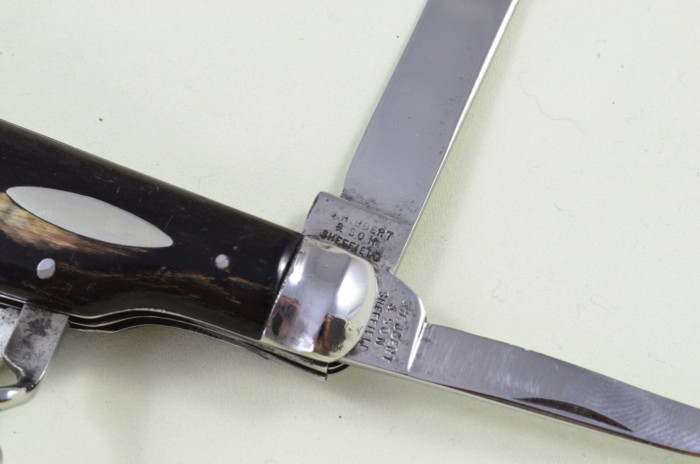 S Hibbert Sheffield Made 4 blade Pen Pocket Folding Knife Water Buffalo Scaled Pen Knife - Image 8