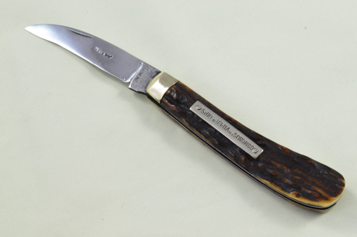 Joseph Rodgers Sheffield Made Pruning Knife Stag Antler Horn Scaled Pen Knife