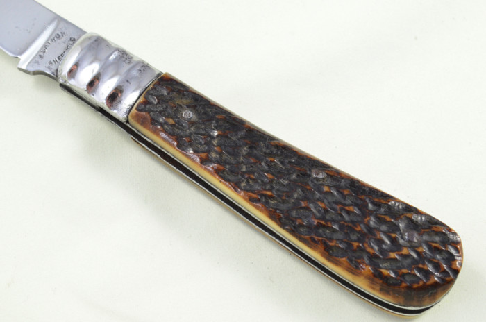 W Saynor Sheffield Made Lambs Foot Knife Stag Antler Horn Scaled Pen Knife - Image 4