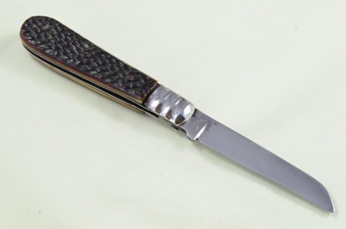 W Saynor Sheffield Made Lambs Foot Knife Stag Antler Horn Scaled Pen Knife - Image 5