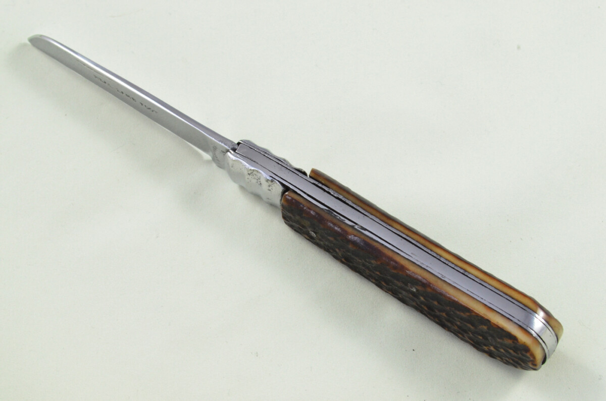 W Saynor Sheffield Made Lambs Foot Knife Stag Antler Horn Scaled Pen Knife - Image 6