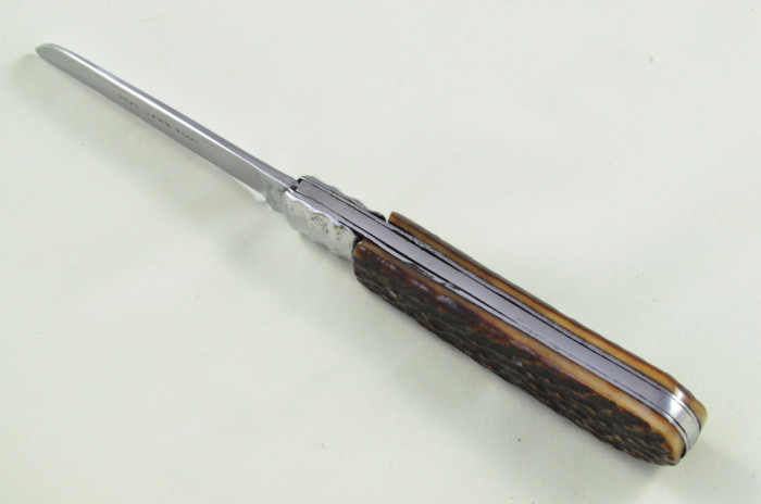 W Saynor Sheffield Made Lambs Foot Knife Stag Antler Horn Scaled Pen Knife - Image 6