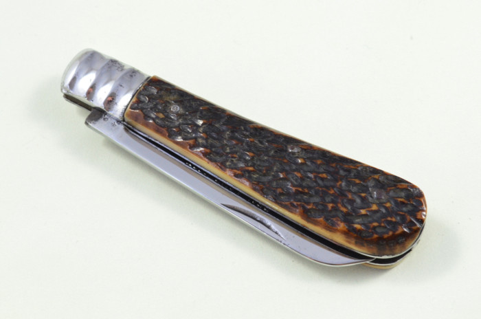 W Saynor Sheffield Made Lambs Foot Knife Stag Antler Horn Scaled Pen Knife - Image 7