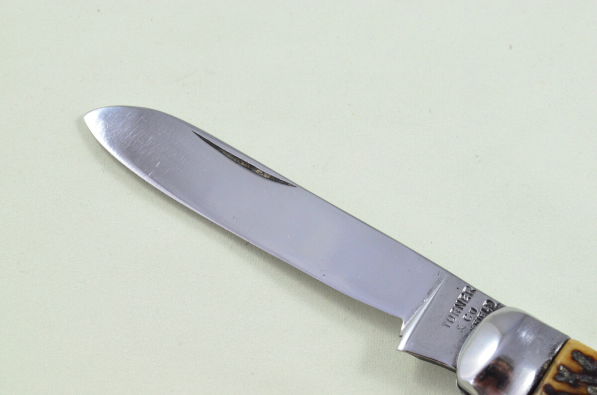 Thomas Turner Sheffield Made Spearpoint Pen Pocket Folding Knife Stag Antler Horn Scaled Pen Knife - Image 2