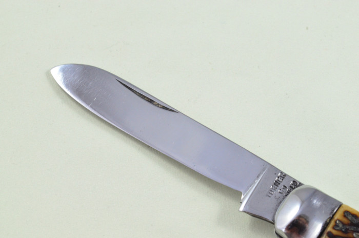 Thomas Turner Sheffield Made Spearpoint Pen Pocket Folding Knife Stag Antler Horn Scaled Pen Knife - Image 2