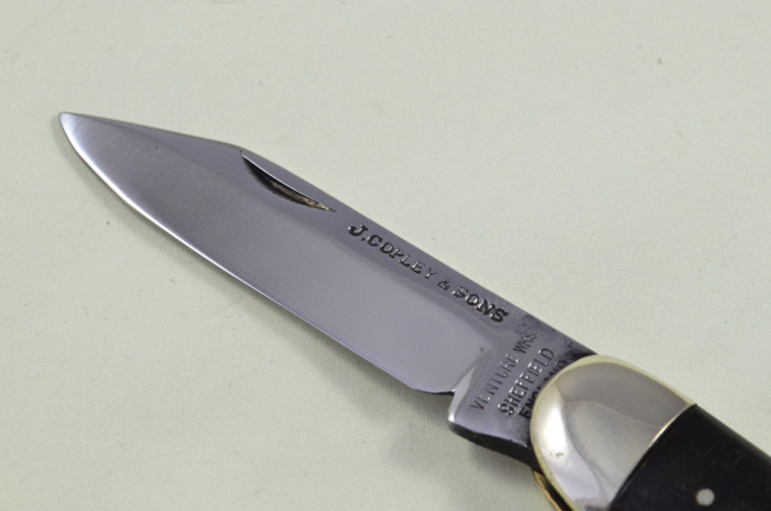 J Copley & Sons Sheffield Made Drop Point Pen Pocket Folding Knife Water Buffalo Scaled Pen Knife - Image 2