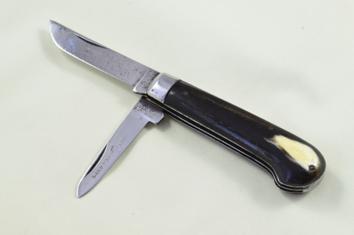 Wheatley Bros Sheffield Made 2 blade Pen Pocket Folding Knife Water Buffalo Scaled Pen Knife