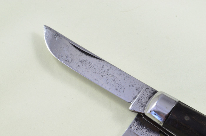 Wheatley Bros Sheffield Made 2 blade Pen Pocket Folding Knife Water Buffalo Scaled Pen Knife - Image 2