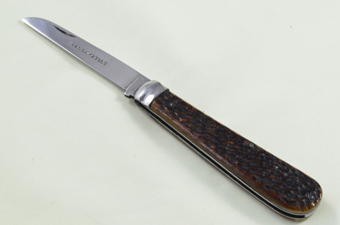 Huge Joseph Rodgers Sheffield Made Lambs Foot Knife Stag Antler Horn Scaled Pen Knife
