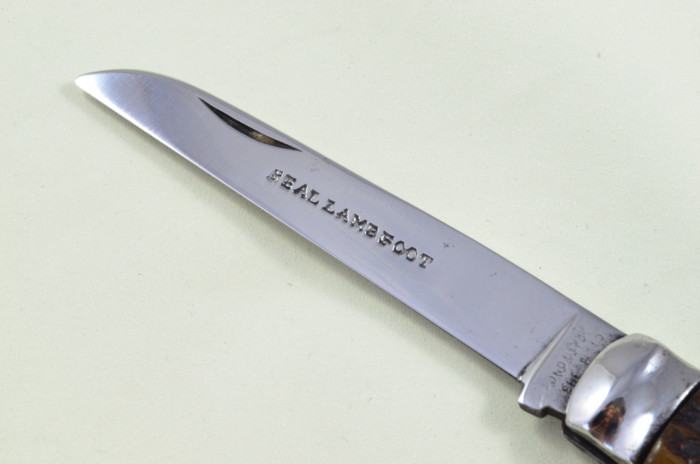 Huge Joseph Rodgers Sheffield Made Lambs Foot Knife Stag Antler Horn Scaled Pen Knife - Image 6