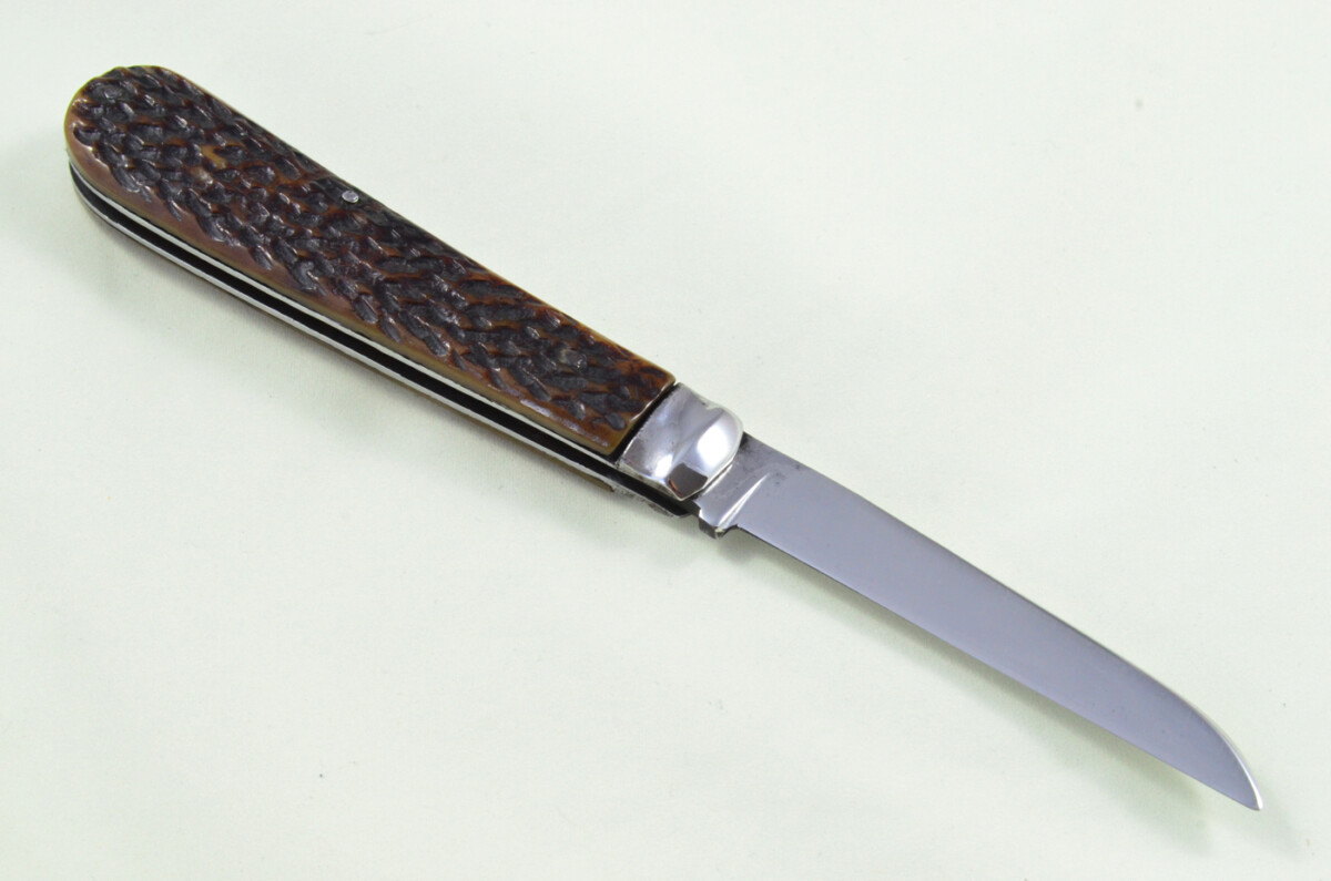 Huge Joseph Rodgers Sheffield Made Lambs Foot Knife Stag Antler Horn Scaled Pen Knife - Image 3