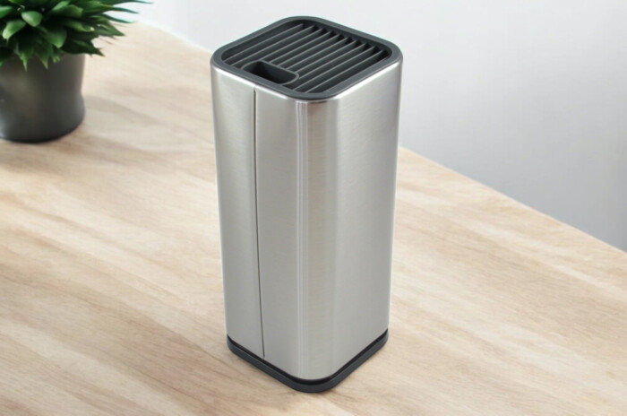 A Stainless Steel Kitchen Knife Block, Made In Sheffield - Image 2
