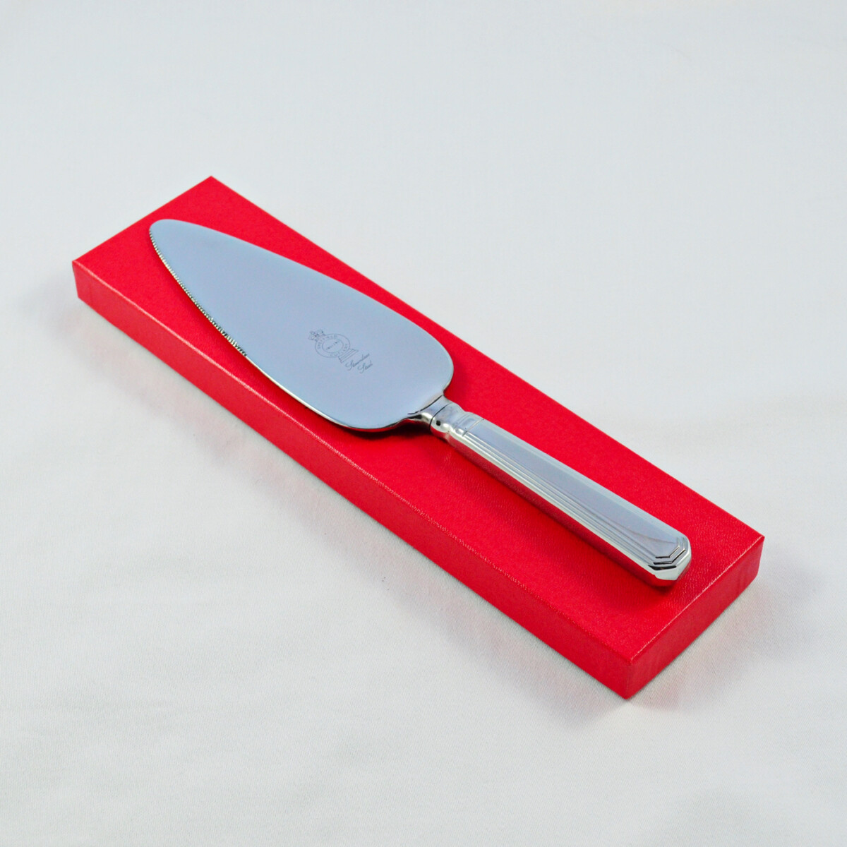 An Athenian Pattern Stainless Steel Pie/Cake Server Gift Boxed And Engraved 'Sheffield, England'