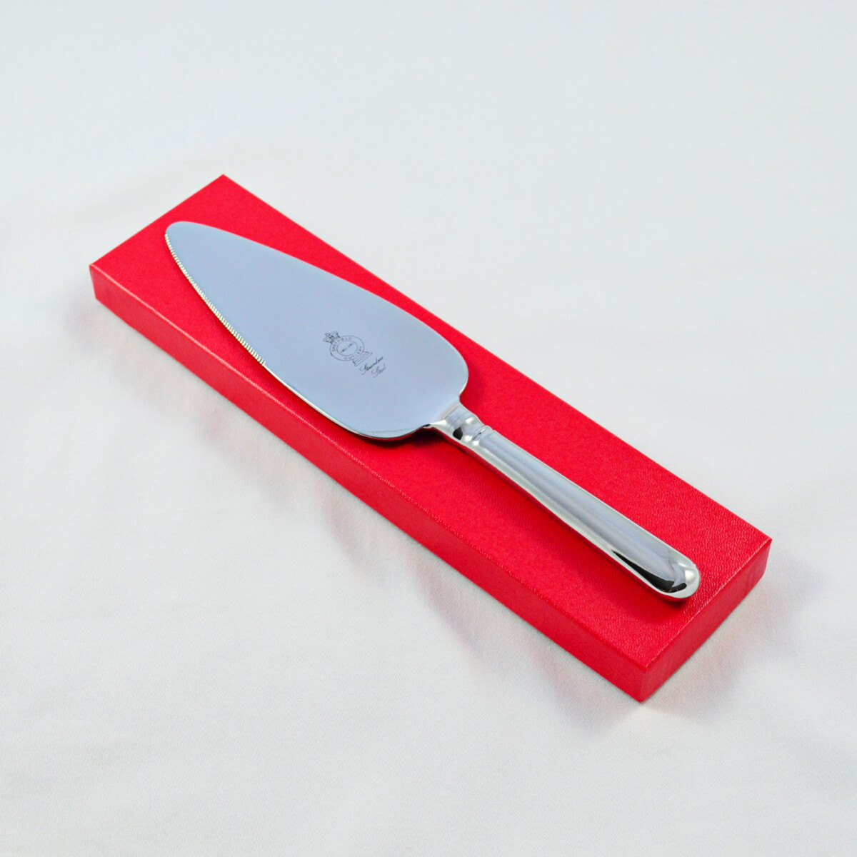An Old English Pip Pattern Stainless Steel Pie/Cake Server Gift Boxed And Engraved 'Sheffield, England'