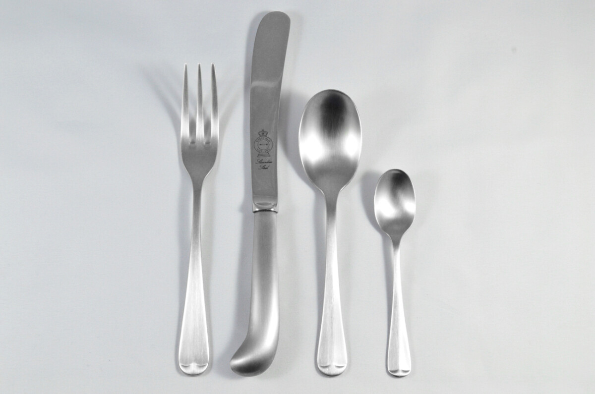 New Pistol Pattern 4 Piece place Setting Brushed Finish Made in Sheffield England Stainless Steel Cutlery