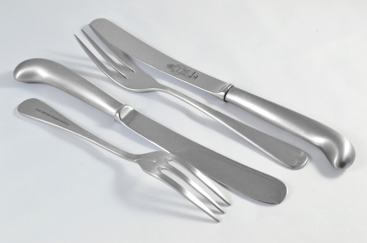 New Pistol Pattern 7 Piece place Setting Brushed Finish Made in Sheffield England Stainless Steel Cutlery - Image 4
