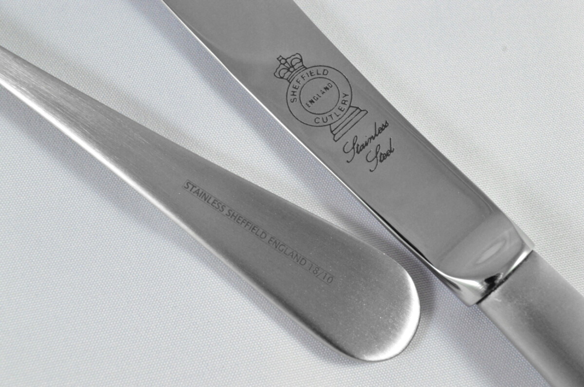 New Pistol Pattern 7 Piece place Setting Brushed Finish Made in Sheffield England Stainless Steel Cutlery - Image 6