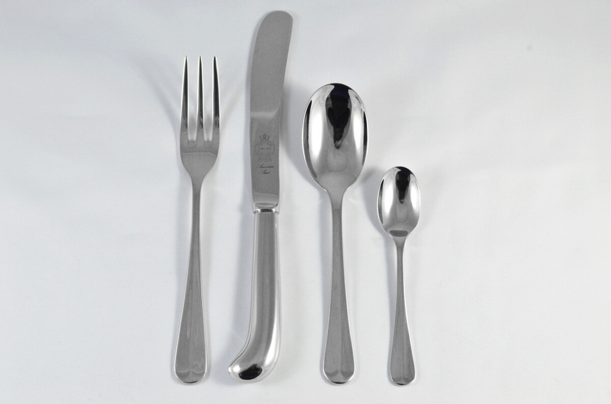 New Pistol Pattern 4 Piece place Setting Mirror Finish Made in Sheffield England Stainless Steel Cutlery