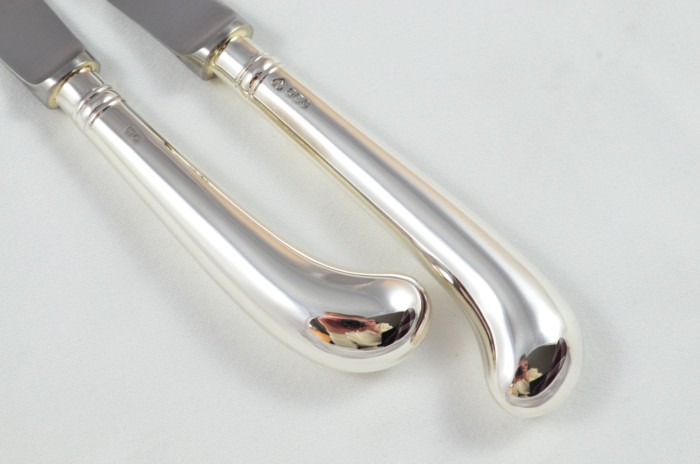 1974 Sterling Silver Pistol Sheffield 6 Dinner & 6 Dessert Knives A. Haviland Nye - Image 2