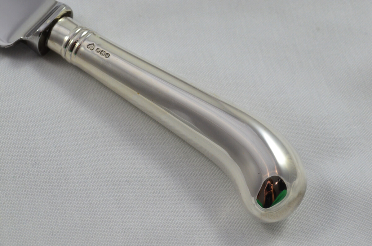 A. Haviland Nye Wooden Cased Sterling Silver Handled 2 Piece Carving Set Pistol Pattern 1973 - Image 8