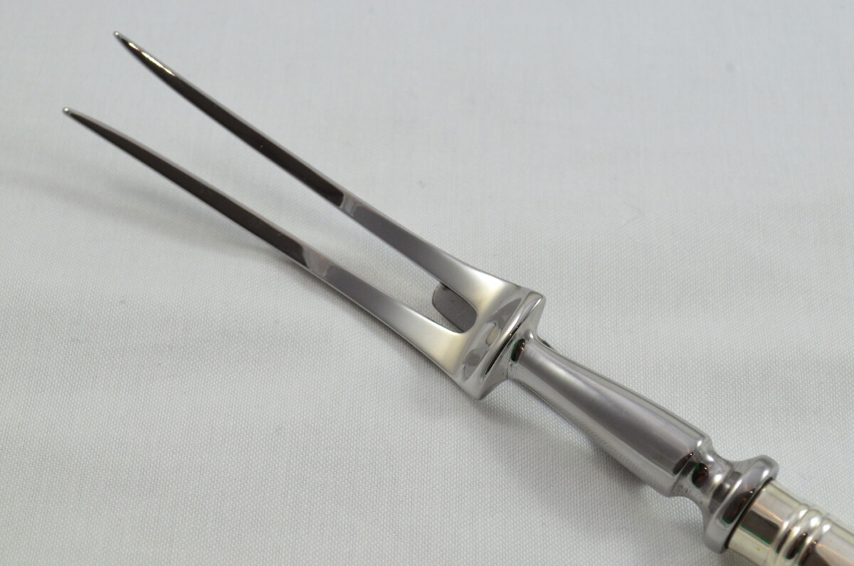 A. Haviland Nye Wooden Cased Sterling Silver Handled 2 Piece Carving Set Pistol Pattern 1973 - Image 10