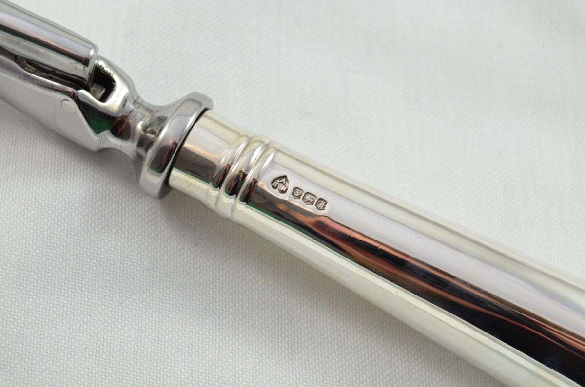 A. Haviland Nye Wooden Cased Sterling Silver Handled 2 Piece Carving Set Pistol Pattern 1973 - Image 7