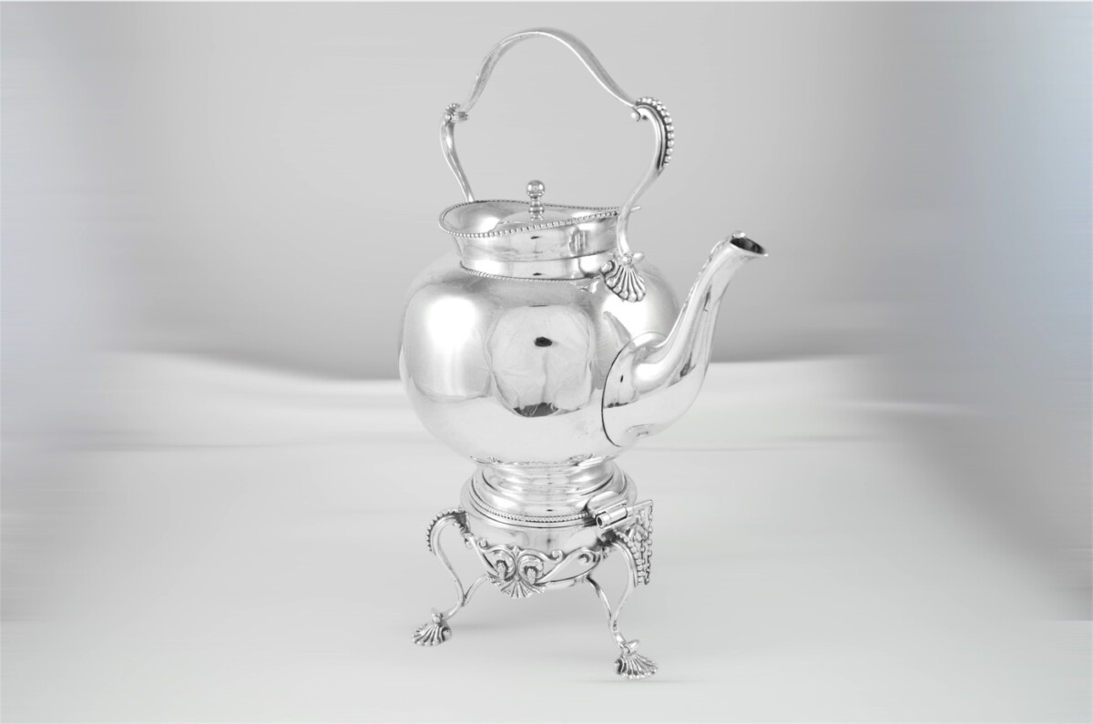 Victorian Silver Plated Spirit Kettle – Queen Anne Style by Harrison Brothers & Howson 1890's