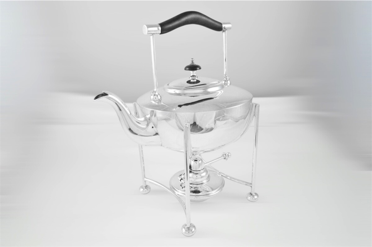 1880's Mappin & Webb Designed Silver Plated Spirit Kettle – Christopher Dresser Style - Fully Restored - Image 4