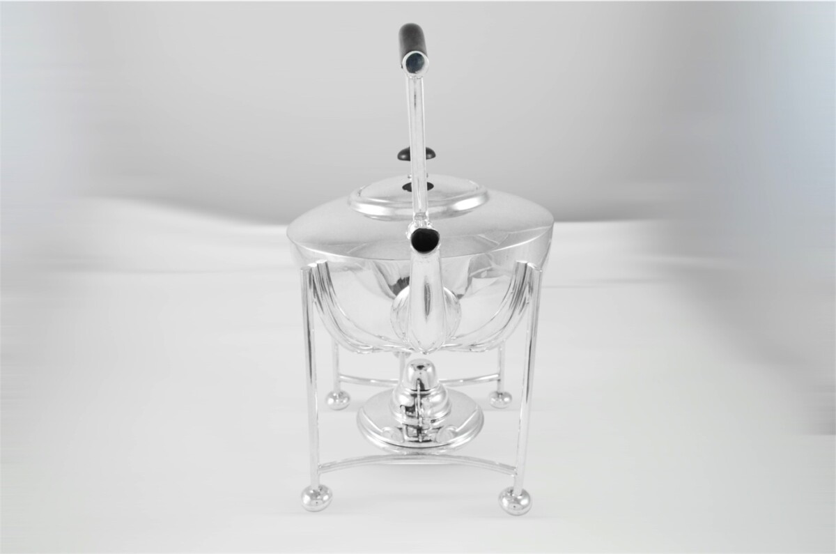 1880's Mappin & Webb Designed Silver Plated Spirit Kettle – Christopher Dresser Style - Fully Restored - Image 10