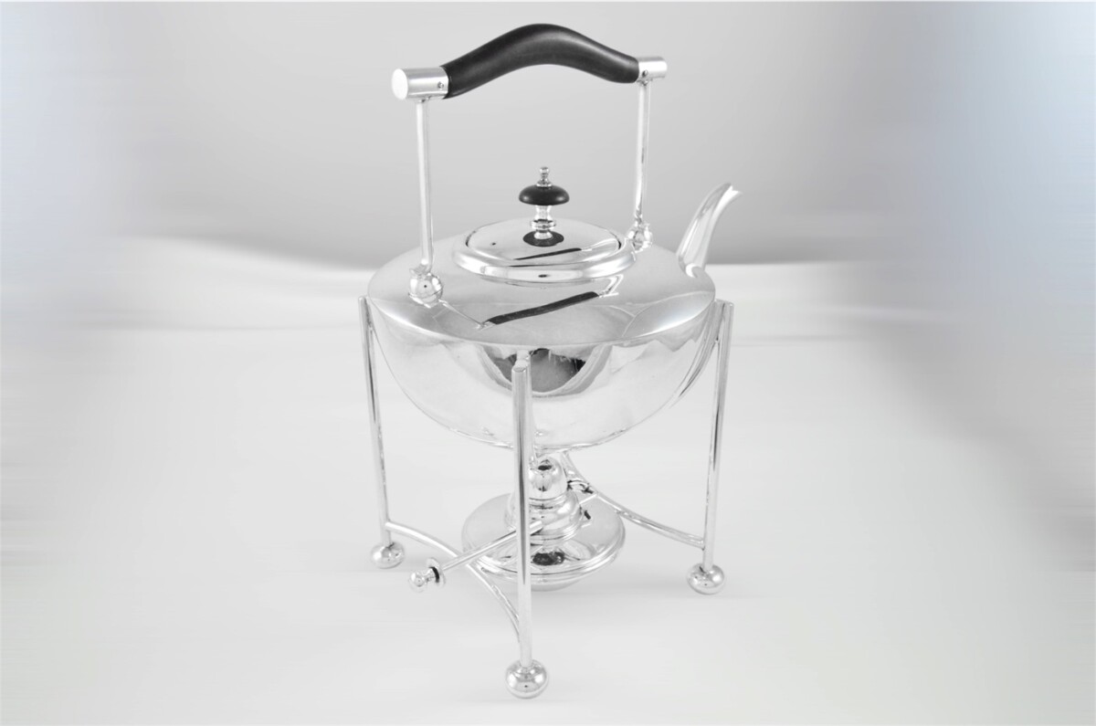 1880's Mappin & Webb Designed Silver Plated Spirit Kettle – Christopher Dresser Style - Fully Restored - Image 9