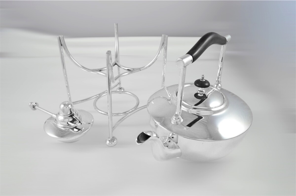 1880's Mappin & Webb Designed Silver Plated Spirit Kettle – Christopher Dresser Style - Fully Restored - Image 2