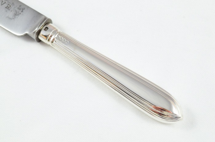 George IV 1820 Sterling Silver Pointed Thread London 6 Dessert Knives Robert Pringle - Image 5