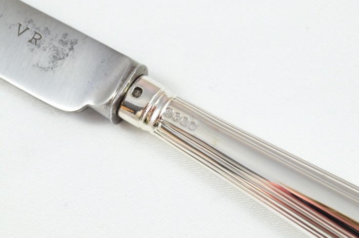 George IV 1820 Sterling Silver Pointed Thread London 6 Dessert Knives Robert Pringle - Image 4