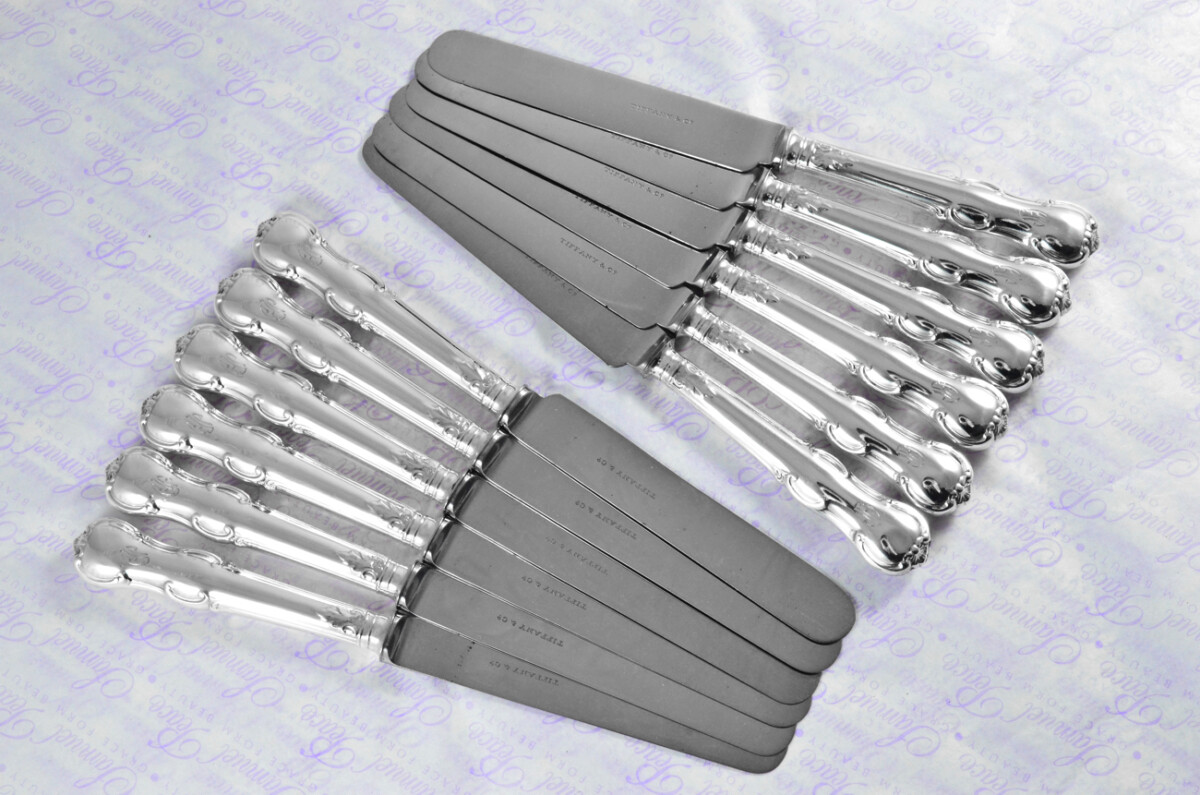 Goldsmiths & Silversmiths London Assayed 12 Dessert Knives Sterling Silver Princess Pattern 1912 - Image 6