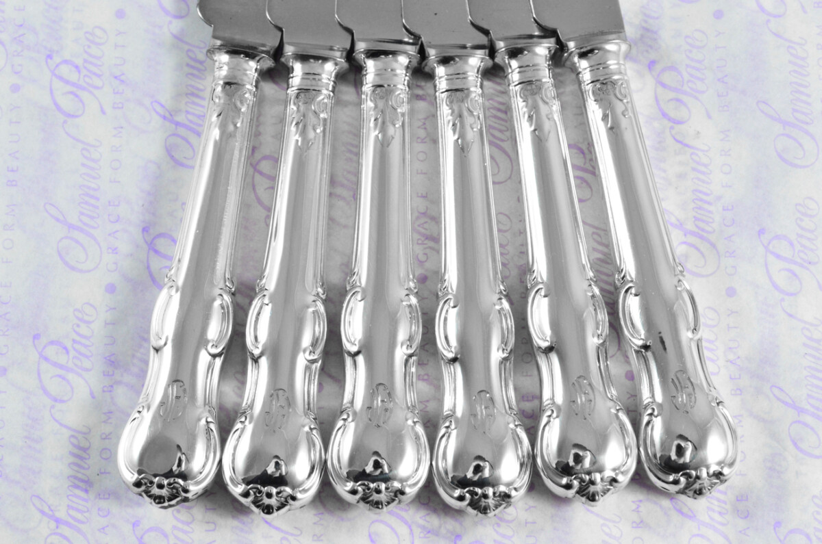 Goldsmiths & Silversmiths London Assayed 12 Dessert Knives Sterling Silver Princess Pattern 1912 - Image 5