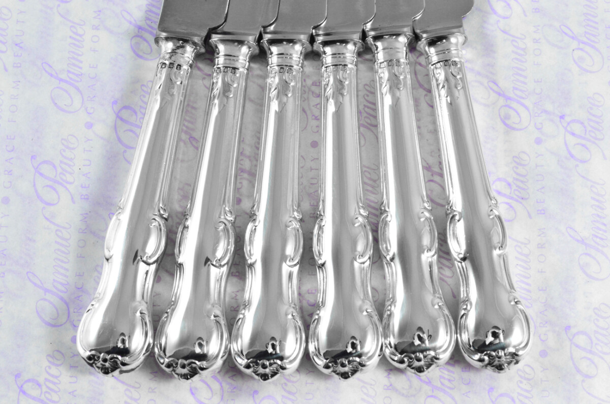 Goldsmiths & Silversmiths London Assayed 12 Dessert Knives Sterling Silver Princess Pattern 1912 - Image 3
