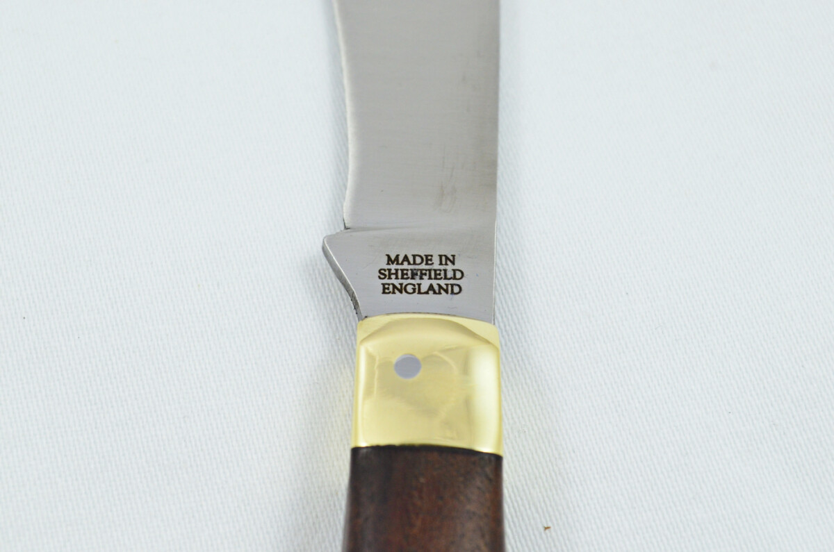A Handmade D2 Steel Pruning Pen/Pocket Knife - Rosewood Scales Brass Bolster - Image 6
