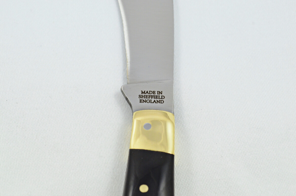 A Handmade D2 Steel Pruning Pen/Pocket Knife - Water Buffalo Scales Brass Bolster - Image 6