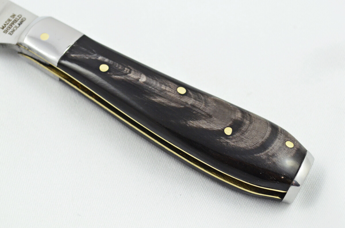 A Handmade D2 Steel Pruning Pen/Pocket Knife - Water Buffalo Scales Steel Bolster - Image 3