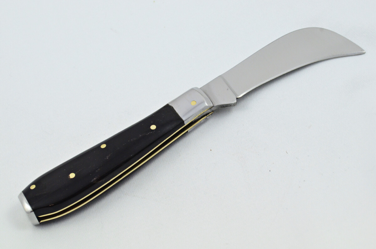 A Handmade D2 Steel Pruning Pen/Pocket Knife - Water Buffalo Scales Steel Bolster - Image 5