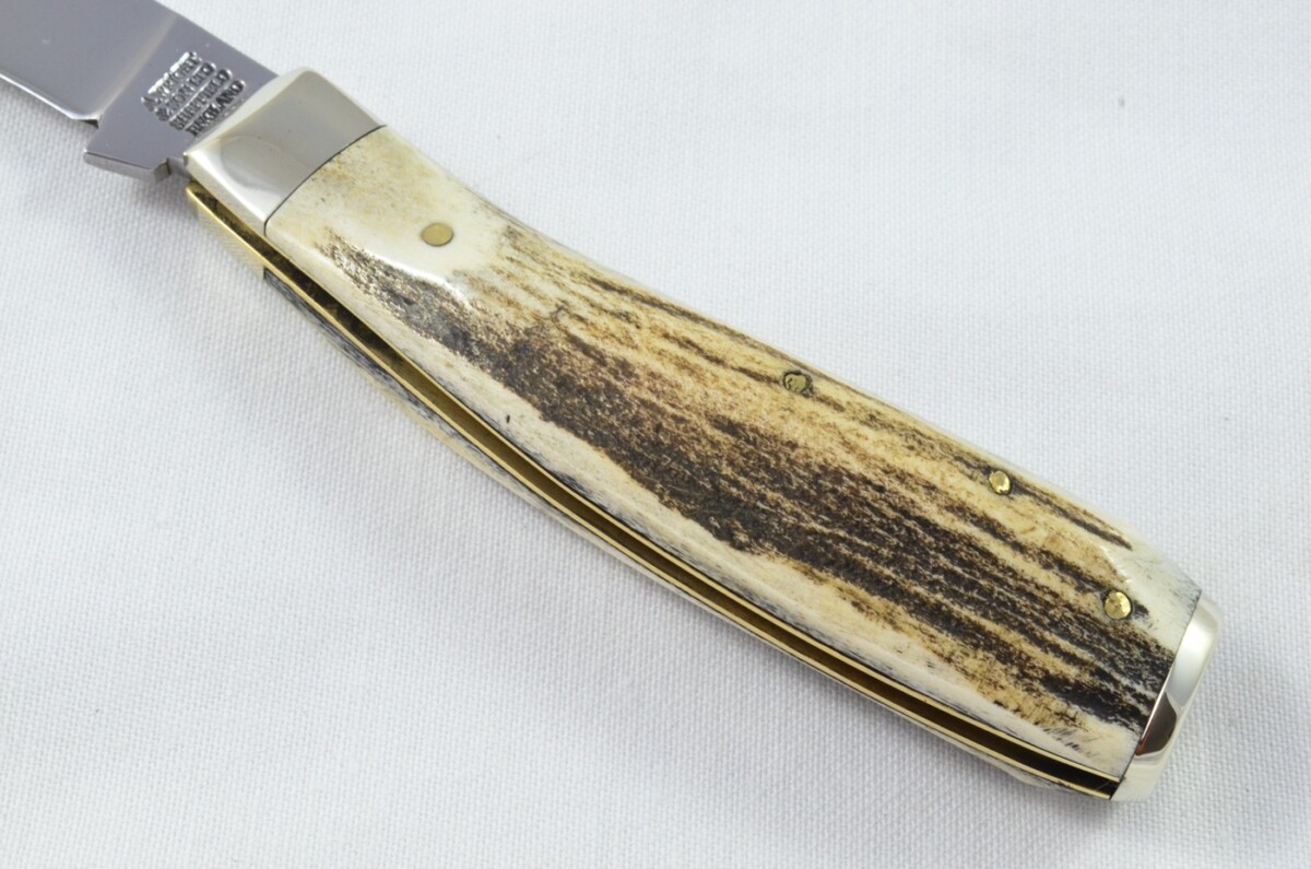 A Brand New Handmade Nickel Capped Pruner Stag Antler Scaled Pen / Pocket Pruning Knife - Image 3