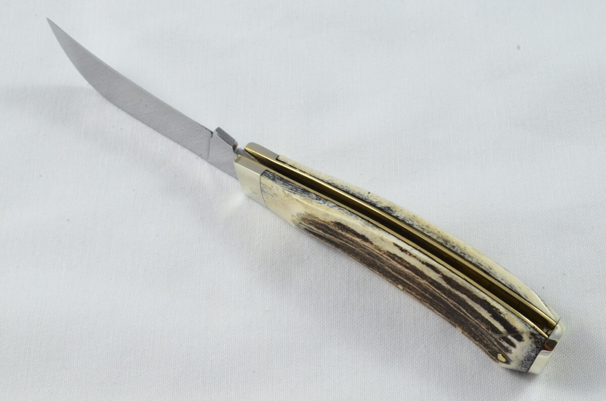 A Brand New Handmade Nickel Capped Pruner Stag Antler Scaled Pen / Pocket Pruning Knife - Image 5