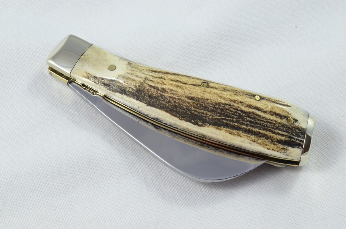 A Brand New Handmade Nickel Capped Pruner Stag Antler Scaled Pen / Pocket Pruning Knife - Image 7