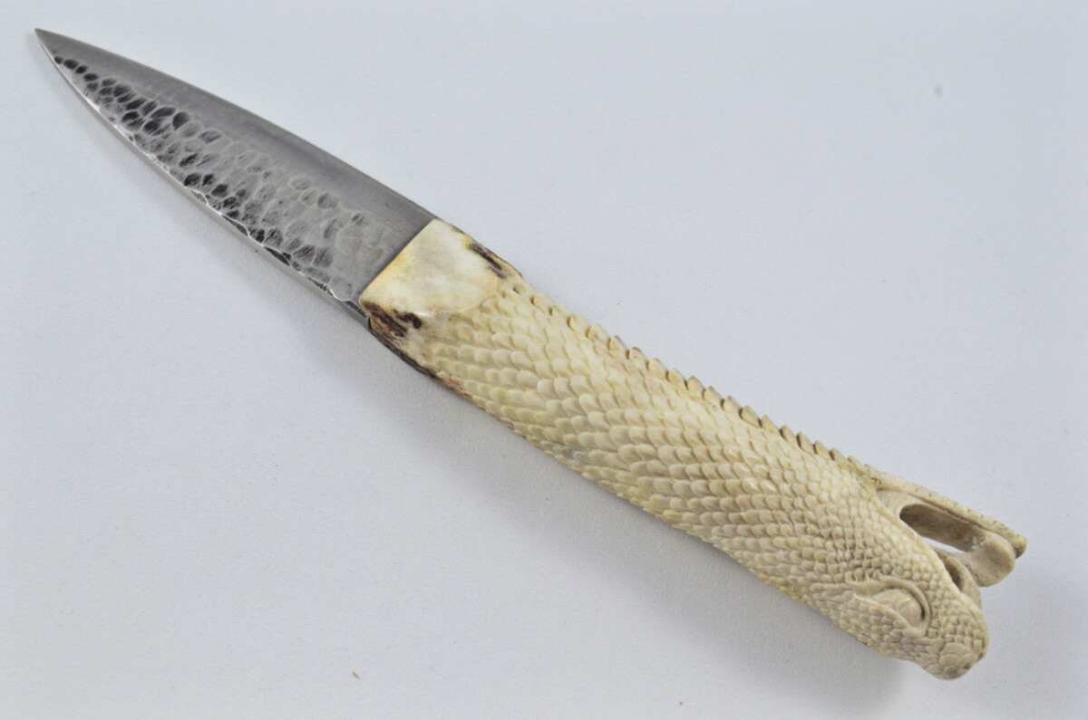 Amazing Bespoke Hand Carved Python Stag Horn Antler Handle Sgian Dubh Hand Forged Blade Sheffield England - Image 6