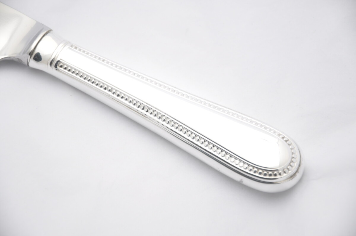 Bead Pattern Silver Plated Wedding Cake Knife Gift Boxed - Image 2